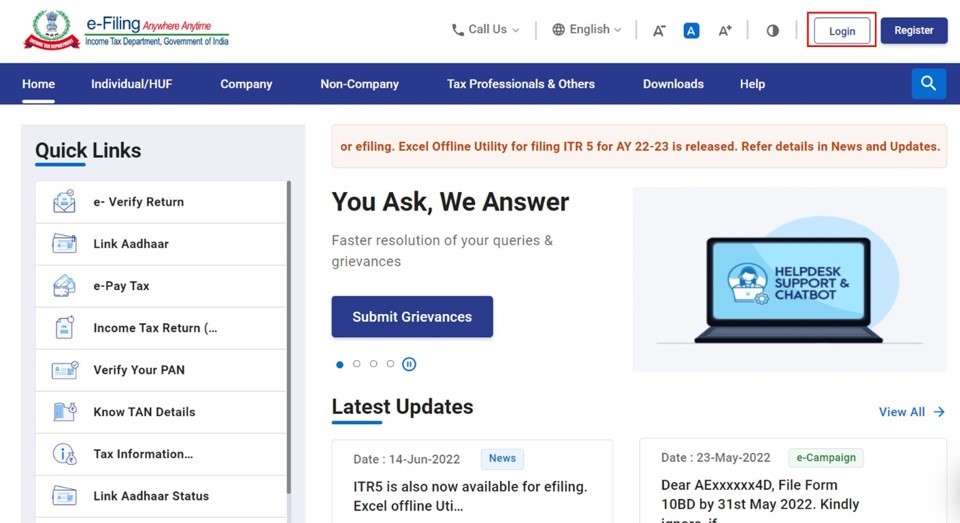 Verify Service Request of ERIs > User Manual Tax Department